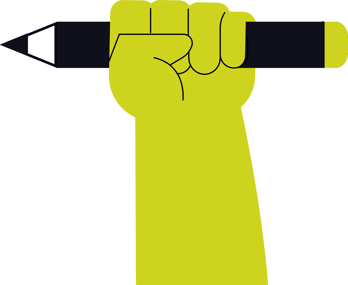 Hand holding a pencil